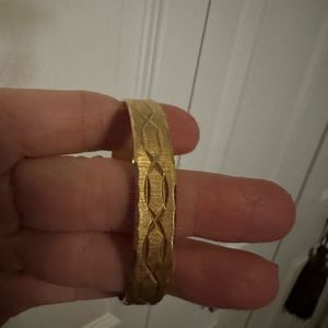 MONET Vintage Etched Gold Tone Bangle Bracelet